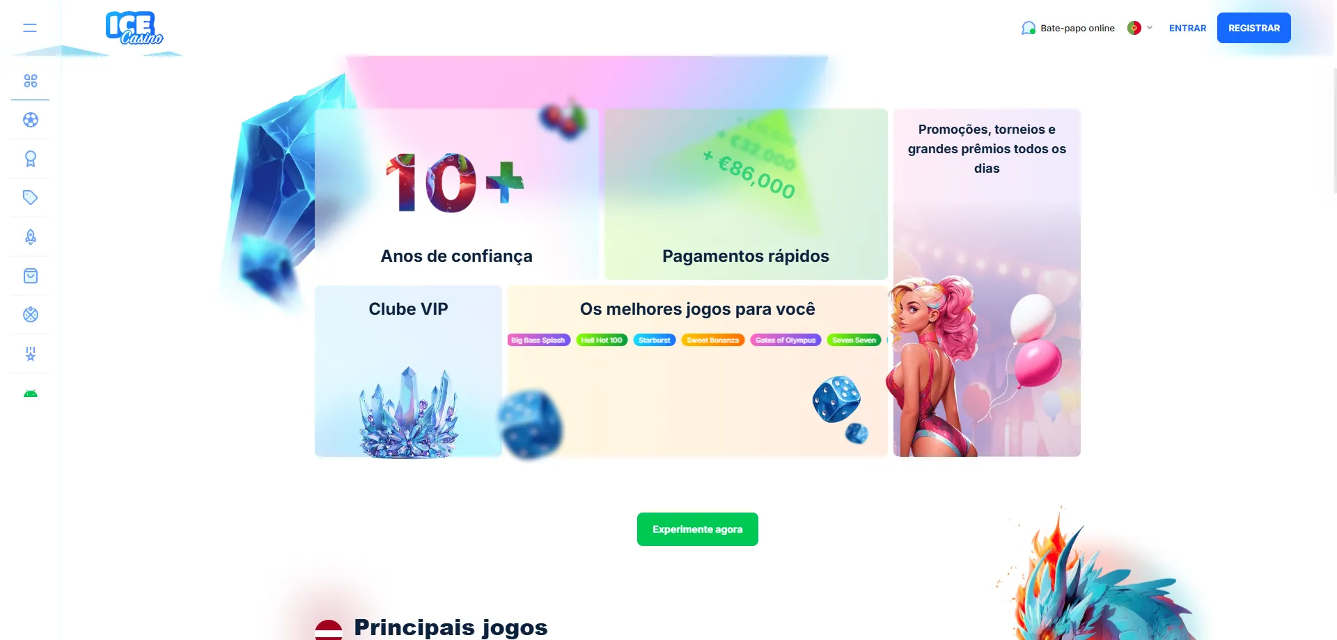 Bônus de boas-vindas do ice casino até R$9.000 mais rodadas grátis