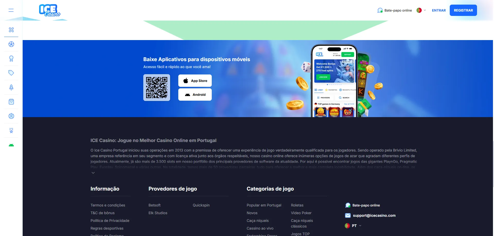 Aplicativo mobile do ice casino para Android e iOS — jogue em qualquer lugar